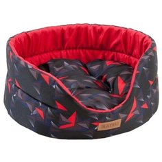 Лежак для собак и кошек Katsu Yohanka Shine Геометрия 4 58х52х20 см серый/красный