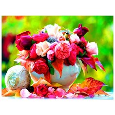 Рыжий кот картина по номерам "Яркие пионы" 22х30 см (HS261)