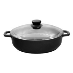 Сковорода-жаровня Традиция Комфорт ТК9263 26 см с крышкой, черный