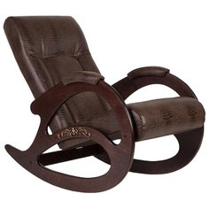Кресло-качалка Мебелик Тенария 1 размер: 59х94 см, обивка: искусственная кожа, цвет: крокодил темный/темно-коричневый