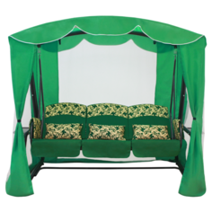 Садовые качели 3-местные с москитной сеткой ARNO-WERK Оазис Люкс зеленый