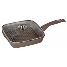Сковорода-гриль Мечта Гранит 26х26 см с крышкой с крышкой, гранит brown