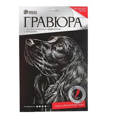 Гравюра Школа талантов Спаниель (2147955) серебристая основа