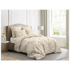 Постельное белье 2-спальное Ночь Нежна Гжель бязь, 50 х 70 см бежевый