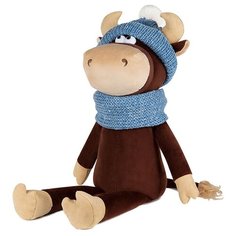 Мягкая игрушка Maxitoys Бычок Василий в шарфе и шапке 23 см