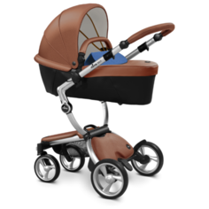 Коляска-трансформер Mima Xari (2 в 1) camel/denim blue/silver frame, цвет шасси: серебристый