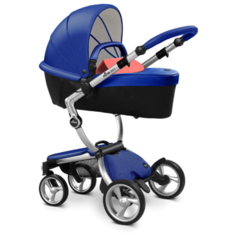 Коляска-трансформер Mima Xari (2 в 1) royal blue/coral red/silver frame, цвет шасси: серебристый