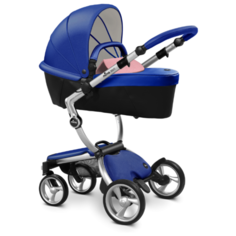 Коляска-трансформер Mima Xari (2 в 1) royal blue/pixel pink/silver frame, цвет шасси: серебристый