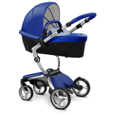 Коляска-трансформер Mima Xari (2 в 1) royal blue/pixel blue/silver frame, цвет шасси: серебристый