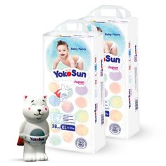 YokoSun трусики XL (12-20 кг) 76 шт. + игрушка для ванной котик Йоко