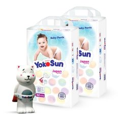 YokoSun трусики M (6-10 кг) 116 шт + игрушка для ванной котик Йоко