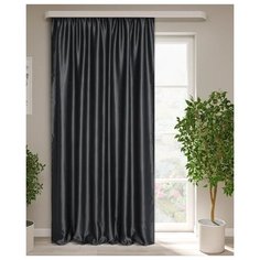 Портьеры ТД Текстиль Милан на ленте 270 см, 1 шт. серый-черный