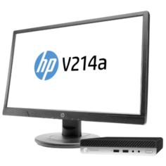 Настольный компьютер HP ProDesk 400 G5 DM (8VR72ES) Intel Celeron G4930T/4 ГБ/128 ГБ SSD/Intel UHD Graphics 610/DOS/монитор 20.7 дюйм. черный/серебристый