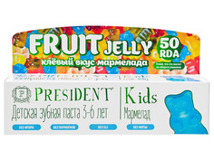 Зубная паста President Kids 3-6 лет Мармелад без фтора 50ml 18028