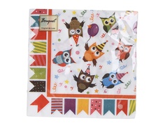 Салфетки бумажные Хамелеон Совушки 2-слойные 33cm 20шт VPH303