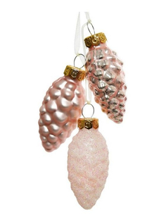 Елочное украшение Kaemingk Шишечки на Ленточках Pink