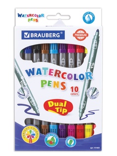Набор двусторонних фломастеров Brauberg Premium Dual-Tip 10шт 151665