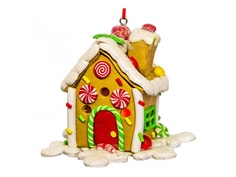 Елочная игрушка Forest Market Прянично-леденцовый домик с LED-огнями 10x10x8cm Brown MA6740A