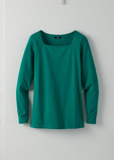 Лонгслив с вырезом каре Bonprix