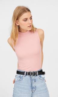 Stradivarius Ремень С Круглой Перекрестной Пряжкой Женская Коллекция Черный 70