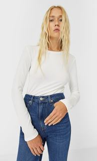 Stradivarius Топ С Длинными Рукавами Женская Коллекция Цвет Небеленого Полотна S