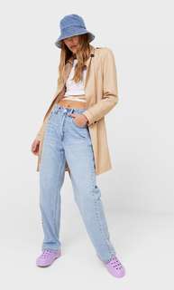 Stradivarius Базовый Тренч Женская Коллекция Цвет Камня Xs
