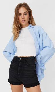 Stradivarius Шорты Mom Fit Облегающего Кроя Женская Коллекция С Эффектом Потертости 38