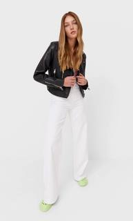 Stradivarius Куртка В Байкерском Стиле Женская Коллекция Черный S