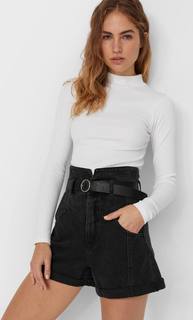 Stradivarius Джинсовые Шорты С Ремнем Женская Коллекция С Эффектом Потертости 38