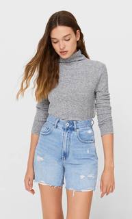 Stradivarius Свитер С Высоким Воротником Женская Коллекция Пестро-Серый M