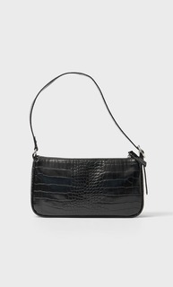 Stradivarius Мини-Сумка С Тиснением Под Крокодиловую Кожу И Плечевым Ремнем Женская Коллекция Черный 103
