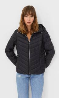 Stradivarius Пуховик С Капюшоном Женская Коллекция Черный S