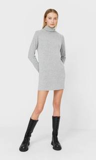 Stradivarius Короткое Платье Из Мягкой Ткани Женская Коллекция Пестро-Серый S