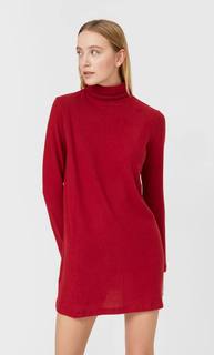 Stradivarius Короткое Платье Из Мягкой Ткани Женская Коллекция Красный L