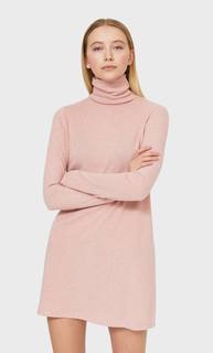 Stradivarius Короткое Платье Из Мягкой Ткани Женская Коллекция Приглушенно-Розовый S