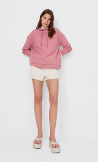 Stradivarius Базовое Худи Женская Коллекция Ярко-Розовый S