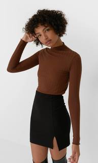 Stradivarius Лонгслив С Волнистыми Кромками Женская Коллекция Multicolor L
