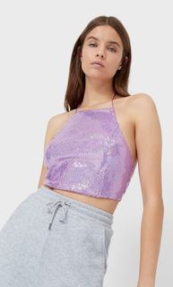 Stradivarius Топ С Пайетками Женская Коллекция Multicolor M