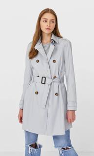 Stradivarius Базовый Тренч Женская Коллекция Жемчужно-Серый M