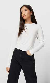Stradivarius Футболка-Хенли Женская Коллекция Цвет Небеленого Полотна Xl