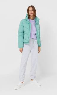 Stradivarius Стеганая Куртка С Высоким Воротником Женская Коллекция Multicolor Xl