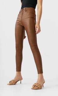 Stradivarius Брюки С Высокой Посадкой И Напылением Женская Коллекция Цвет Карамели 36