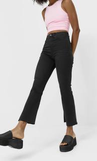 Stradivarius Укороченные Джинсы, Расклешенные Ниже Колена Женская Коллекция С Эффектом Потертости 40