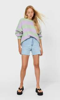 Stradivarius Свитер В Разноцветную Полоску Женская Коллекция Сиреневый S