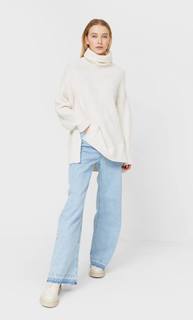 Stradivarius Свитер Оверсайз С Высоким Воротником Женская Коллекция Multicolor M