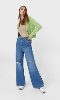 Stradivarius Кардиган Из Мягкой Ткани Женская Коллекция Аквамарин M