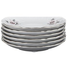 Блюдце 12,5 см 1 шт к кофейной чашке Cmielow "Рококо /Серая роза /платина" / 109858