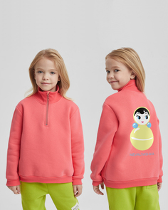 Свитшот детский Неваляшка BARMARISKA с молнией и начесом 98-104