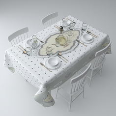 Скатерть с пропиткой, СИРЕНЬ, Чаепитие, 140х220см