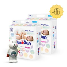 Подгузники YokoSun на липучках S до 6 кг 82 шт Игрушка для ванной котик Йоко в подарок